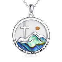 wholesale 925 Sterling Silver Abalone Shell Your Faith Can Move Mountains Cross Pendant Necklace for Women and Moms-10-Cross Seed Mountain