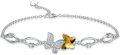 wholesale  Sterling Silver Crystal Butterfly Bracelet for Women Teens -0-16