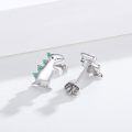 wholesale 925 Sterling Silver Green Crystal Dinosaur Stud Earrings for Women and Girls - Hypoallergenic s-0-5