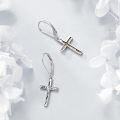 wholesale 925 Sterling Silver Cross Earrings with Abalone Shell Inlay s for Women-0-3