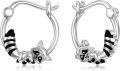 wholesale 925 Sterling Silver Raccoon Stud Hoop Earrings for Women Girls s-0-0