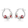 wholesale 925 Sterling Silver Ladybug Daisy Flower Huggie Hoop Earrings  for Women-0-0