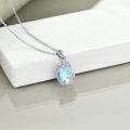 wholesale 925 Sterling Silver Blue Moonstone Filigree Teardrop Pendant Necklace-0-3