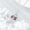 wholesale 925 Sterling Silver Penguin Snowflake Heart Pendant Necklace Christmas Gifts for Women-0-2