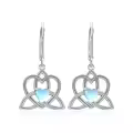 TOUPOP Sterling Silver Moonstone Celtic Knot Heart Dangle Earrings-0-0