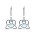 TOUPOP Sterling Silver Moonstone Celtic Knot Heart Dangle Earrings-0-0