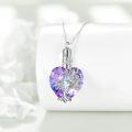 wholesale 925 Sterling Silver Heart-Shaped Purple Crystal Tree of Life Cremation Keepsake Urn Necklace for Ashes Memory s 48 Chain Included-0-2