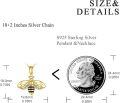wholesale Gold 925 Sterling Silver Cubic Zirconia Honeybee Pendant Necklace for Women-0-4