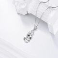 wholesale 925 Sterling Silver Panda Cub Teardrop Crystal Necklace for Women Girls Gifts Jewelry 45cm Chain Length-0-4