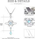 wholesale 925 Sterling Silver Moonstone Star Pendant Necklace for Women Witch s-0-4
