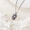 wholesale 925 Sterling Silver Cat Pendant with Heart Charm Necklaces for Women Girls Gifts-0-2