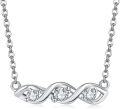 wholesale 925 Sterling Silver Infinity Knot Cubic Zirconia Pendant Necklace for Women-0-0