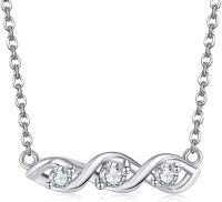 wholesale 925 Sterling Silver Infinity Knot Cubic Zirconia Pendant Necklace for Women-Infinity Necklace