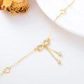 wholesale 14K Gold Infinity & Hearts Ankle Anklet with Moissanites - Adjustable Size-0-2