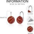 wholesale 925 Sterling Silver Basketball Shape Sporty Leverback Drop Earrings for Women-0-5