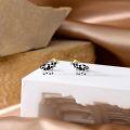 wholesale 925 Sterling Silver Black and White Enamel Cow with Gold Cowboy Hat Stud Earrings for Women & Girls - Farmhouse Western Style (Set of 2)-0-4