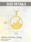 TOUPOP 14k Solid Gold Mustard Seed Stone Mountain Pendant Necklace-0-3