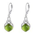 wholesale 925 Sterling Silver Drop Earrings Blue Moonstone Celtic Knot Platinum Plated For Women-0-35