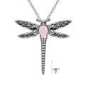 wholesale 925 Sterling Silver Dragonfly Urn Pendant Necklace Turquoise Stone Oxidized Memorial Jewelry-0-11