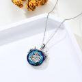 wholesale 925 Sterling Silver Blue Crystal Celtic Knot Pendant Necklace for Women-0-3