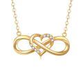 wholesale 14K Gold Infinity Heart Diamond Pendant Necklace for Women 18 inch-0-0