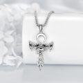 wholesale 925 Sterling Silver Egyptian Eye Of Horus Cross Pendant Necklaces For Men s 45cm Chain Length-0-3