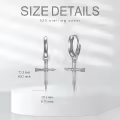 TOUPOP Sterling Silver & Stone Small Moon Cross Huggie Hoop Earrings-0-5