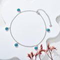 wholesale Sterling Silver Turquoise Stone Anklet for Women Mother s Day Gift-0-1