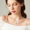 wholesale 925 Sterling Silver Fox & Moonstone Teardrop Pendant Necklace for Women Girls-0-5