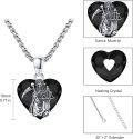 wholesale 925 Sterling Silver & Healing Crystal Santa Muerte Necklace - Grim Reaper Pendant 18mm, S925 Stamped, -0-2