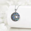 wholesale 925 Sterling Silver Abalone Shell Sun and Moon Tree of Life Pendant Necklace for Women-0-1