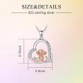 wholesale 925 Sterling Silver Monkey Pendant Necklace with Engraved 'I Love You Forever' Heart – 0.78 Inch Adjustable Chain, Ideal Gift for Women-0-1