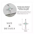 wholesale 925 Sterling Silver Celtic Knot Cross with Opalite Heart Pendant Necklaces Wholesale for Women Girls Irish Infinity Love s 45cm Chain Length-0-4