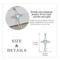 wholesale 925 Sterling Silver Celtic Cross Pendant Necklace With Heart Opal Stone White Gold Plated-0-4