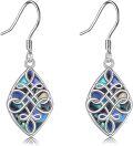 wholesale 925 Sterling Silver Abalone Shell Flower Drop Earrings Vintage s for Women-0-1