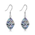 wholesale 925 Sterling Silver Celtic Knot Abalone Shell Teardrop Dangle Earrings Vintage s for Women-0-0