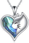 wholesale 925 Sterling Silver Moonstone Cat Pendant Necklace for Women -0-0