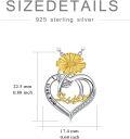 wholesale 925 Sterling Silver Sunflower Heart I Love You Sister Pendant Necklaces Gifts for Women-0-5