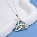 wholesale 925 Sterling Silver Triquetra Celtic Knot Abalone Shell Pendant Necklace for Women-0-1