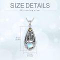 wholesale 925 Sterling Silver Moonstone Forest Rabbit Pendant Necklace for Women Girls Gifts-0-3