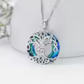 TOUPOP Sterling Silver No Gemstone Tree Of Life Birthstone Necklace-0-3