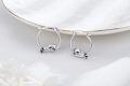 wholesale 925 Sterling Silver Raccoon Huggie Hoop Earrings Gift for Women-0-2
