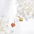 wholesale 925 Sterling Silver Red Maple Leaf Drop Earrings for Women-0-3