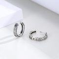 wholesale 925 Sterling Silver Norse Symbol Viking Hoop Earrings for Men - Father's Day Gifts for Dad/Husband-0-2