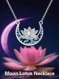 TOUPOP Sterling Silver Abalone Shell Lotus Necklace Pendant Gift-0-5