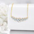 wholesale 14K Gold Moissanite Bridal Necklace - 5 Stones (Total Weight: ~9 ct)-0-2