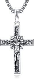 wholesale 925 Sterling Silver Crucifix Pendant Necklaces for Women and Men - Religious  Ideas-0-0