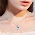 wholesale 925 Sterling Silver Blue Purple Jellyfish Pendant Necklaces for Women Gifts-0-1
