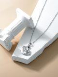 wholesale 925 Sterling Silver Crescent Moon & Puppy Pendant Necklace for Women Girls Gifts-0-4
