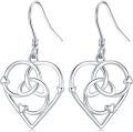 wholesale 925 Sterling Silver Heart Celtic Knot Drop Earrings Irish s for Women-0-0